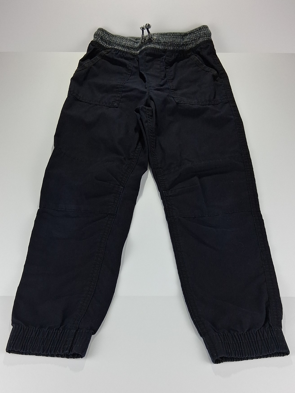 Boys Sonoma Black Jogger Pants Size 7 with Knit Waistband Drawstring And Pockets